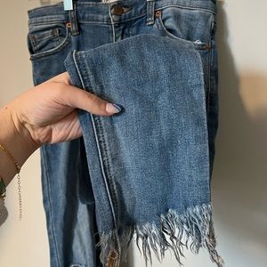 Free People Skinny Jeans with Frayed Hem